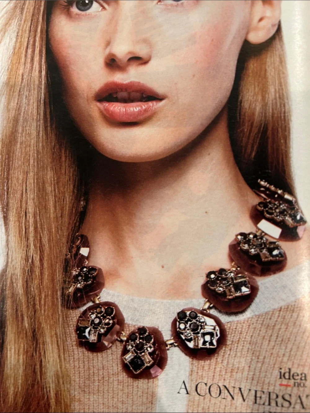 J. Crew 2013 Dazzling Pebble Gold-Tone Crystal Statement Necklace - Yellow